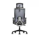 Kopplen - Chaise De Bureau Avec Appui-tête Et Accoudoirs - Gris-Hauteur lombaire personnalisée et dossier inclinable.