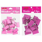 JAM Paper - Assortiment de pinces à baguette colourées - tailles moyenne et grande - pinces roses - 27 pinces/paquet-Couleur : Rose | Fabriquées en acier trempé pour une prise ultra solide