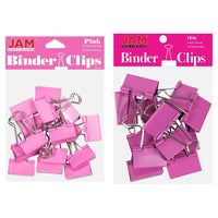 JAM Paper - Assortiment de pinces à baguette colourées - tailles moyenne et grande - pinces roses - 27 pinces/paquet-Couleur : Rose | Fabriquées en acier trempé pour une prise ultra solide