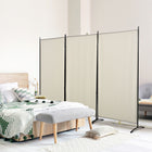 HOMCOM - Séparateur de pièce autoportant à 3 panneaux à double charnière pour bureau à domicile - beige-Relié par des charnières bidirectionnelles permettant un réglage à n'importe quel angle 
