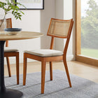 Modway - Caledonia Tissu tapis Chaise à manger Ensemble de 2 - Noyer beige-Assemblée requise