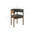 Modway - Clea Revêtement courbé Chaises de salle à manger Ensemble de 2 - Charbon de bois-Conception de la chaise à dossier ouvert en tonneau
