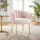 Modway - Sanna Chenal Touffé Performance Velvet Fauteuil - Rose-Revêtement en velours de performance