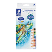 Staedtler - Crayon pour aquarelle triangulaire - assorti - Paquet de 12-Utilisez humide ou sec pour différents effets