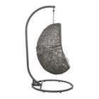 Modway - Encase Terrasse extérieure Rotin Chaise à balançoire - Gris gris-Coussinets ajustables pour les pieds