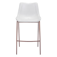 Zuo - Magnus Tabouret de bar - Blanc/Noyer - Ensemble de 2-Rembourrage moelleux et confortable