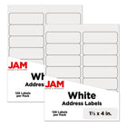 JAM Paper Étiquettes postales, 1 1/3 x 4 po, blanc, 252/paquet-Étiquettes postales
