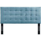 Modway - Paisley Touffe Velours Performance Rembourré Tête de lit complète / Queen, Bleu de mer-Rembourrage en velours Soft Performance