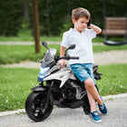 Qaba - Moto électrique Honda sous licence 12V avec phares et musique - blanc-Un démarrage par bouton, des phares et de la musique rendent le jeu interactif 