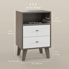 HOMCOM - Table de nuit avec 3 tiroirs et rangement ouvert - gris - lot de 2-Design compact adapté aux espaces limités 