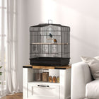 PawHut - Cage à oiseaux petite 23 po H avec poignée - noir-Une grande porte et cinq petites portes pour un accès pratique à l'intérieur 