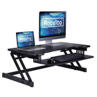Rocelco - Plateforme surélevée de luxe pour bureau assis/debout, extra-large à hauteur réglable, 37 po, noir-Aucun Assemblage Requis: Retirez simplement de la boîte et placez-le directement sur le bureau existant