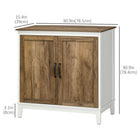 HOMCOM - Armoire de rangement style ferme 30,9 po L - chêne-Les patins en plastique peuvent protéger votre sol des rayures 