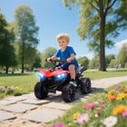 Qaba - Véhicule tout-terrain pour enfants 4 roues, alimenté par batterie 6V, avec musique et phares à DEL - rouge-Musique intégrée et phares lumineux pour une expérience immersive 