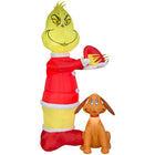 GEMMY - Grinch gonflable de Noël mettant un bonnet de Père Noël Max-S'illumine grâce à une lumière LED brillante et économe en énergie