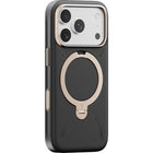 Torras - Coque Ostand Q3 VegSkin pour iPhone 17 Pro - Noir-Protection contre les chutes de 10 pi, prête pour l’aventure. Deux fois plus résistant que les exigences de chute de la norme MIL-STD-810H. Protection au-delà des normes militaires. Technologie d’amortissement des chocs ShockMATMC brevetée. Bordure surélevée autour de l’appareil photo et rebord d’écran.