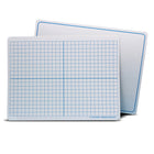 Flipside Products - Tapis d'apprentissage effaçable à sec - Axe XY recto-verso/Uni - 9 po x 12 po, paquet de 48-Revêtement en plastique avec un axe XY audacieux d'un côté et une bordure bleue mince et simple de l'autre