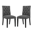 Modway - Duchess Tissu Chaise à manger Ensemble de 2 - Gris-Rembourrage en mousse dense pour le confort