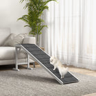 PawHut - Rampe pour animaux, marches de lit pour chien avec tapis antidérapant, 74 po L x 16 po l x 25 po H - blanc-Fabriqué en bois de pin de qualité pour une utilisation robuste 