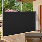 Outsunny - store latéral rétractable 118 po x 63 po avec résistance aux rayons UV et au vent - noir-Cadre en acier de haute qualité rendant ce store latéral robuste
