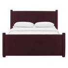 Modway - Rael Performance Velvet Lit de plateforme complet, Mûrier-Capacité de poids : 800 lb.
