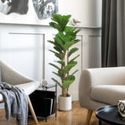 HOMCOM - Arbre artificiel de figuier lyre 4 pi pour décoration intérieure - vert-Les branches ajustables avec feuilles vous permettent de personnaliser facilement la forme de l'arbre 