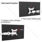 ShoppingAll - Support pour double écran et ordinateur portable entièrement réglable - Blanc-Les bras peuvent s'incliner de +90° à -85°, pivoter de ±90° et effectuer une rotation de 360°, ce qui permet de positionner votre moniteur en mode paysage ou portrait.
