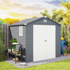 Outsunny - abri de jardin 8 pi x 6 pi-Grande porte pour un accès facile à l'intérieur et à l'extérieur avec les objets
