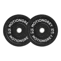 MotionGrey - Disques de musculation premium - Disques olympiques pour barre d’haltérophilie - 15 lb - Lot de 2-Plaques avec revêtement en caoutchouc durable : Revêtement épais qui réduit le bruit, protège le sol et assure une durabilité à long terme