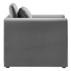 Modway - Waverly Performance Velvet Fauteuil - Gris-Coussinets de pied ajustables non marqués