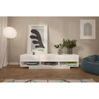 Nexera - Meuble audio-vidéo Stereo, 72 po, 3 tiroirs, Blanc-3 espaces ouverts pour les appareils électroniques