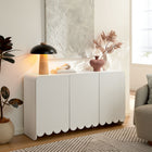 Modway - Dahlia Cannelées et festonnées Armoire de rangement de buffet - Blanc-Détail festonné
