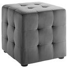 Modway - Contour Cube à touffes Performance Velvet Ottoman - Gris-Ottoman en forme de cube