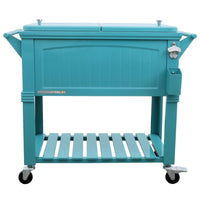 Permasteel - Glacière de patio style mobilier 80 pintes - Sarcelle-Glacière de patio roulante antique de 80 pintes