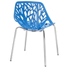 Modway - Stencil Plastique Fauteuil d’appoint de salle à manger Ensemble de 2 - Bleu-Siège en plastique moulé