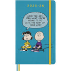 Moleskine - 2025-2026 Peanuts Charlie & Lucy Edition Limitée 18 mois couverture rigide agenda semainier - 5 po x 8.25 po - bleu récif-Daté De Juillet 2025 À Décembre 2026