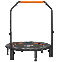 Soozier - Trampoline de rebond pliable 40 po pour adulte, orange-Guidon réglable à quatre niveaux, offrant une flexibilité lors des sauts 