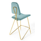 Modway - Ponder Performance Velvet Tabouret de bar - Bleu de mer-Vintage Glamour Style