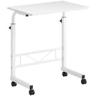 HOMCOM - Bureau debout mobile à hauteur réglable - 23,5 po L x 15,75 po l x 30,75 po H - blanc-La forme unique en C permet de multiples emplacements différents 