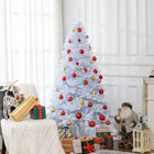 HOMCOM - Arbre de Noël artificiel de 6' avec 928 pointes de branches support métallique blanc-Sûr, stable et facile à ranger grâce au support métallique pliant stable 