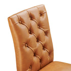 Modway - Duchess Bouton touffé Cuir végane Chaise à manger - Tan-8