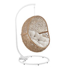 Modway - Encase Terrasse extérieure Rotin Chaise à balançoire - Beige cappuccino-Fauteuil à balançoire extérieur moderne