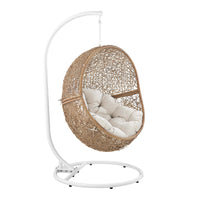 Modway - Encase Terrasse extérieure Rotin Chaise à balançoire - Beige cappuccino-Fauteuil à balançoire extérieur moderne