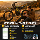Gyrocopters - Moto électrique tout-terrain pour adultes ZX3 - Vitesse 60 km/h, autonomie 161 km - Jaune-Fendez l'obscurité totale des sentiers grâce à un phare réglable à double faisceau (feux de route et de croisement), tandis que le feu arrière de sécurité intégré émet des signaux de freinage et des clignotants gauche/droite distincts à l'intention de ceux qui tentent de vous suivre