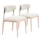 Zuo - Equinox Chaise de salle à manger sans accoudoirs - Gris huître/Naturel - Ensemble de 2-Assemblage requis