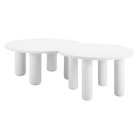 Zuo - Ola Table basse - Blanc - Ensemble de 2-Structure en acier thermolaqué assurant stabilité et durabilité