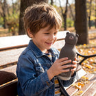 Asobu - Bouteille Bestie Acier inoxydable isolé sous vide - 16 oz - Ours Brun-Tête D'Animal En Silicone Détachable