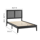 Modway - Sirocco Rotin et bois Lit à plateforme jumelle, Noir-10
