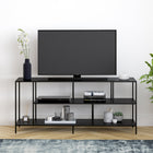 Hudson&Canal - Meuble TV Winthrop avec étagères métalliques pour téléviseurs jusqu'à 60 pouces - Bronze noirci-Nettoyer avec un chiffon doux et sec, sans produits chimiques agressifs ni produits de nettoyage abrasifs