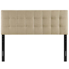 Modway - Lily Tissu rembourré Tête de lit complète, Beige-Cadre en panneaux de fibres et contreplaqué